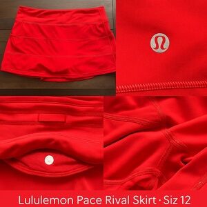 Lululemon Athletica Women's Vibrant Red Mini Skirt